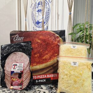 Pizza Lovers Combo: 5 Pizza Bases + 1.6kg Pizza Mix + 1 Hickory Ham 500g